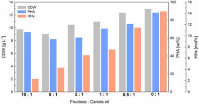 Tailoring the HHx monomer content of P(HB-co-HHx) by flexible substrate compositions: scale-up from deep-well-plates to laboratory bioreactor cultivations